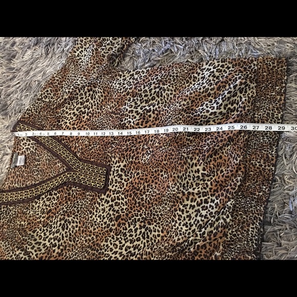 🐆🖤Sheer Leopard Print Top w/Leather/Chain Deco - Picture 8 of 8